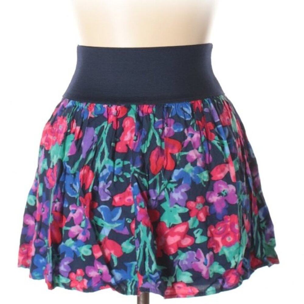 dELiA*s Delias bright colorful multicolor floral flower print mini skirt